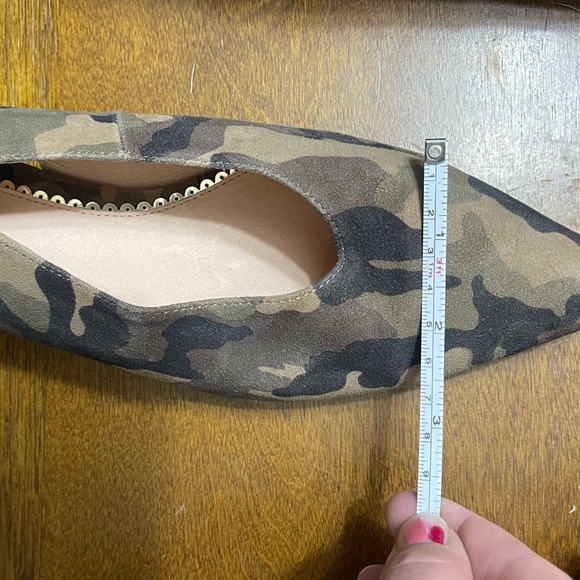 Anthropologie Silent D Camo Sling Back Pointed Toe Low Block Heel Sandals - Picture 6 of 8